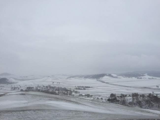 围场坝上5月飘雪